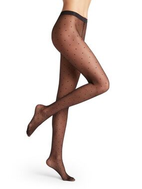 🌻Like New Falke Dot 15 DEN Sheer Tights Polka Dot Pattern Hosiery Size Small